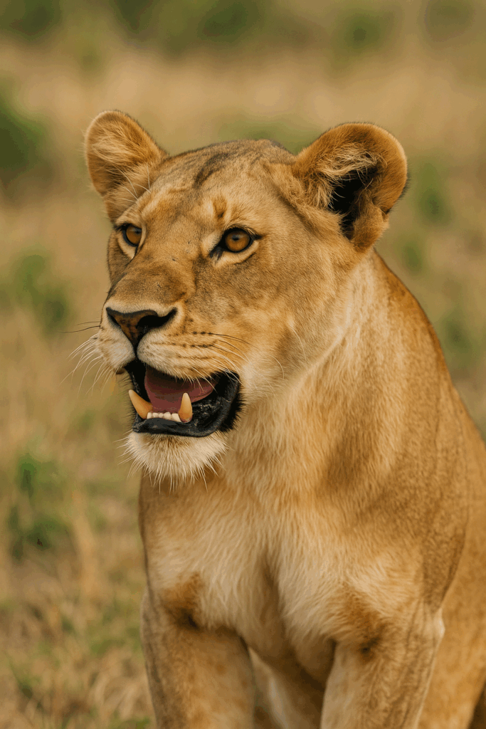Lioness representing courage, strength, and decisive action